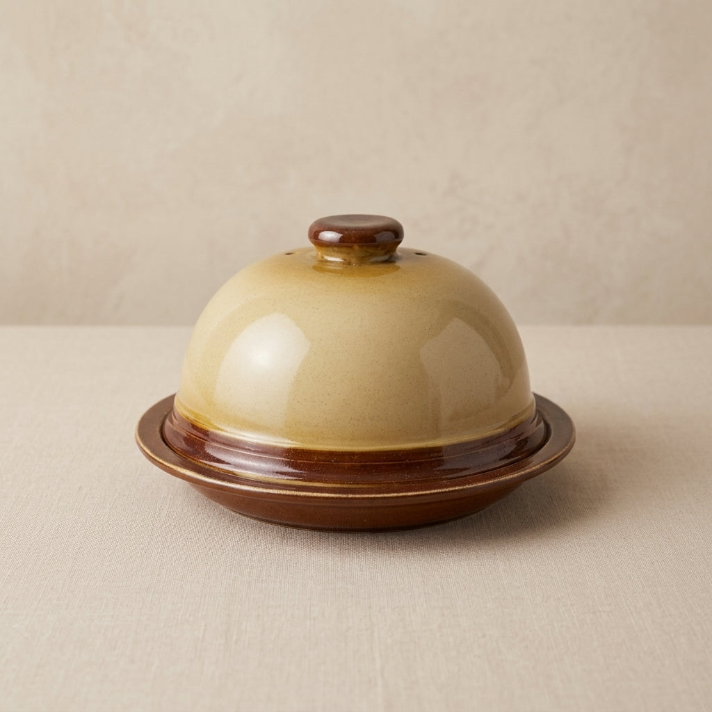Heritage Vented Ceramic Cloche – Rustic Two-Tone Edition