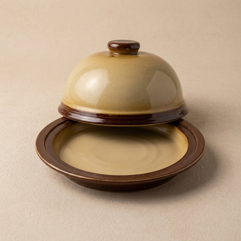 Heritage Vented Ceramic Cloche – Rustic Two-Tone Edition