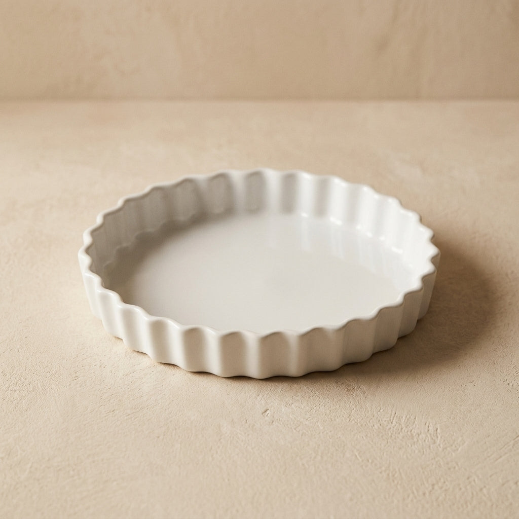 Scalloped Ceramic Pie Platter Set