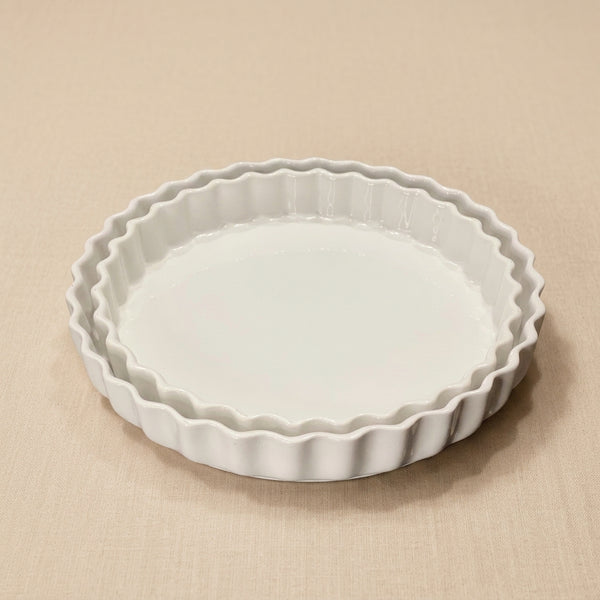 Scalloped Ceramic Pie Platter Set