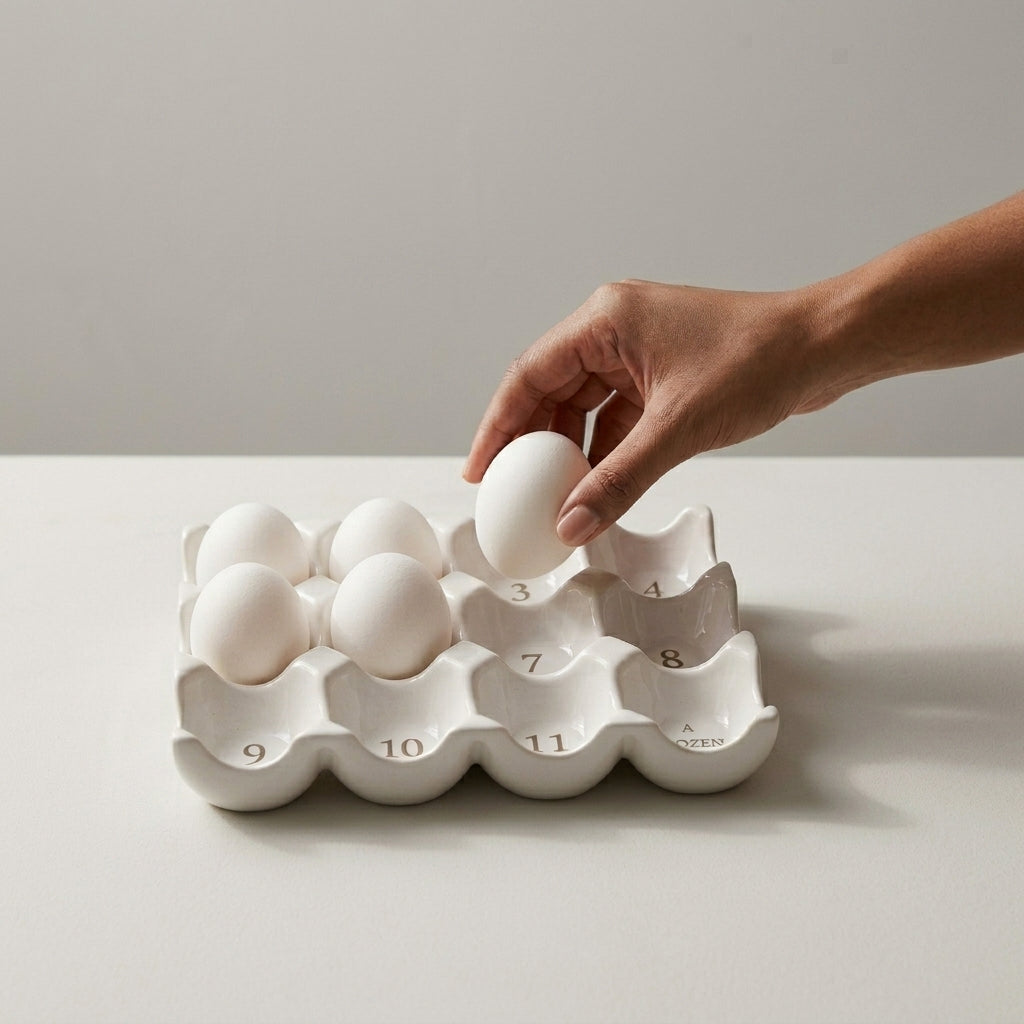 Ceramic Egg Holder Tray – Minimal Kitchen Edition