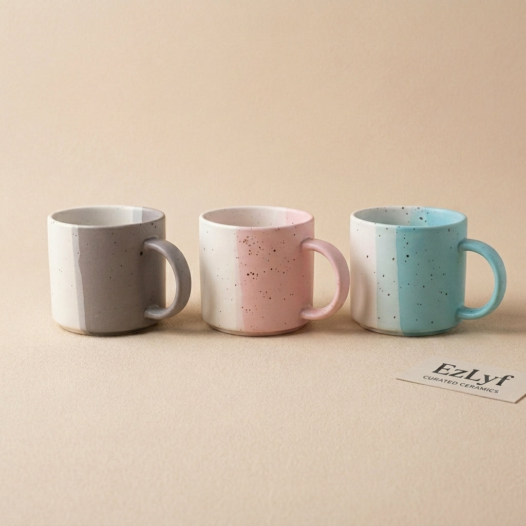 Tri-Tone Speckled Ceramic Mug